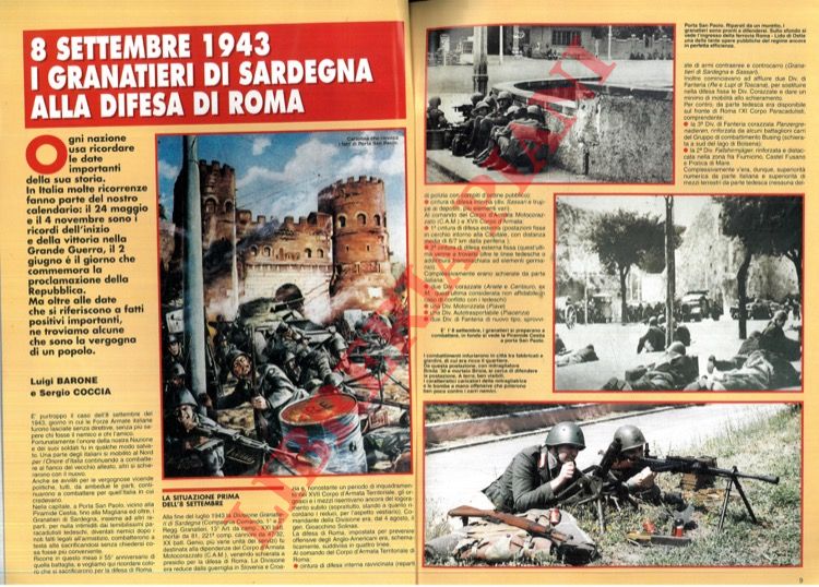BARONE Luigi - COCCIA Sergio - - 8 settembre 1943. I granatieri di Sardegna alla difesa di Roma.