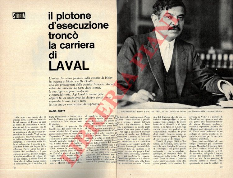 COSTA Mario - - Il plotone d'esecuzione  tronc la carriera di Laval.