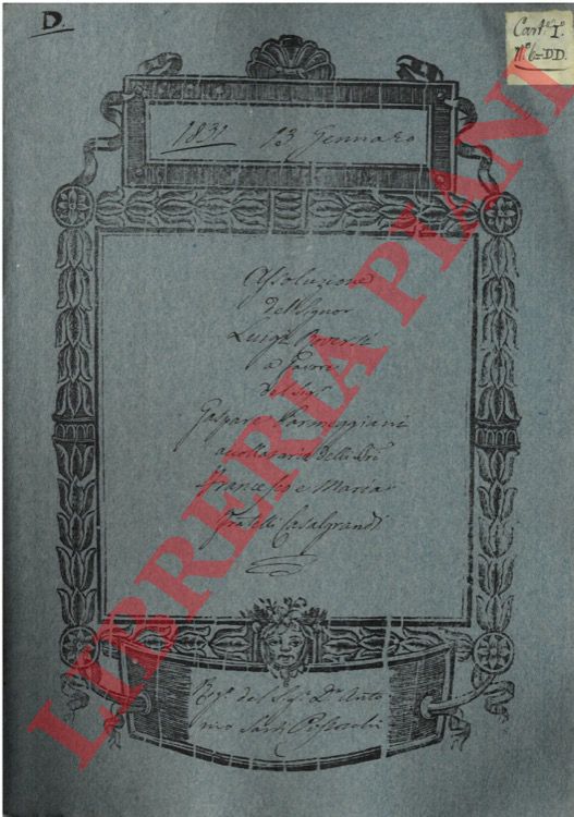 Luigi Roversi - Gaspare Parmeggiani - Casalgrandi, fratelli Francesco e Maria - - Assoluzione per accollo di debito relativo a stabili precedentemente acquistati e situati in Bologna.