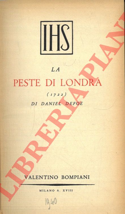 DEFOE Daniel - - La peste di Londra.