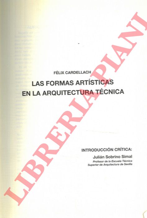 CARDELLACH Flix - - Las formas artsticas en la arquitectura tcnica.