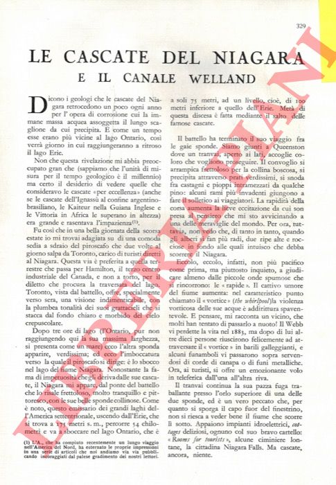 GOBBI BELCREDI A.M. - - Le cascate del Niagara e il canale Welland.
