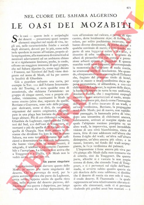 ALMAGIA' R. - - Le oasi dei Mozabiti. Nel cuore del Sahara algerino.