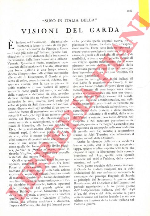 - - Visioni del Garda.'Suso in Italia bella'.