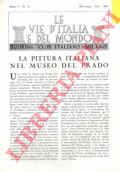 MORASSI Antonio - - La pittura italiana nel Museo del Prado.