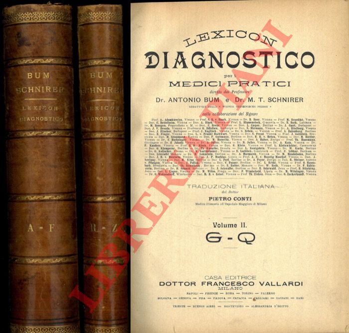 BUM Antonio - SCHNIRER M.T. - - Lexicon diagnostico per i medici pratici.