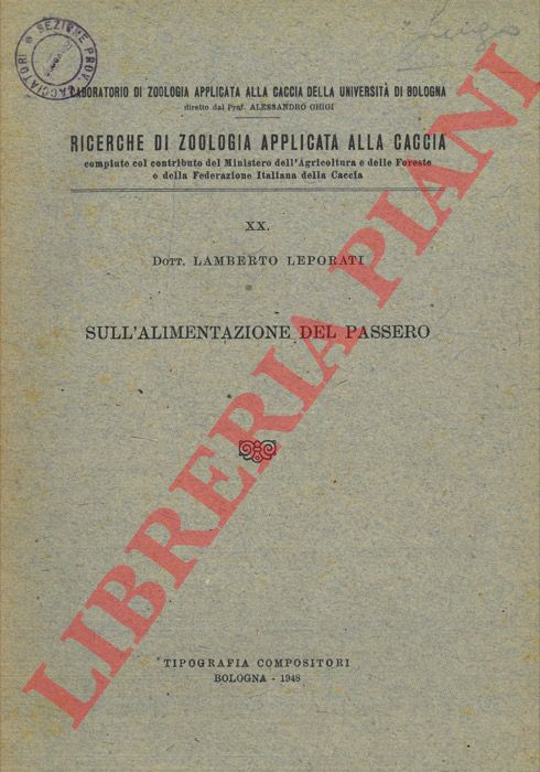 LEPORATI L. - - Sull'alimentazione del passero.