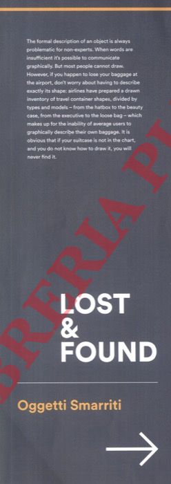 SIRACUSA Mariana - ANTONIAZZI Alberto - - Lost & Found. Oggetti smarriti.