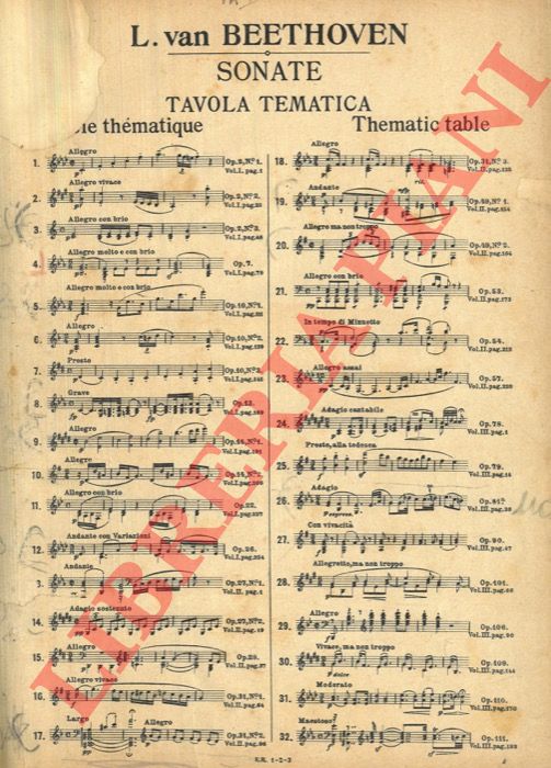 (CASELLA Alfredo) - - L. van Beethoven. Sonate per Pianoforte. Volume I. Tre sonate dedicate a Giuseppe Haydn.