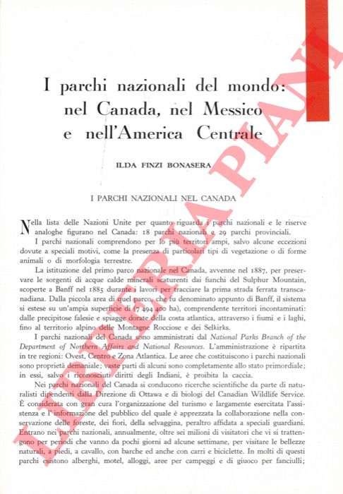 FINZI BONASERA Ilda - - I parchi nazionali del mondo: nel Canada, nel Messico e nell'America Centrale.