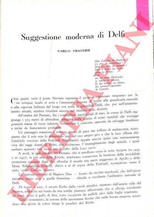 TRAVERSI Carlo - - Suggestione moderna di Delfi.