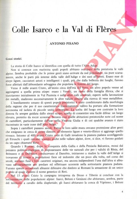 PISANO Antonio - - Colle Isarco e la Val di Flres.