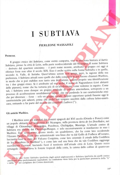 MASSAJOLI Pierleone - - I Subtiava.