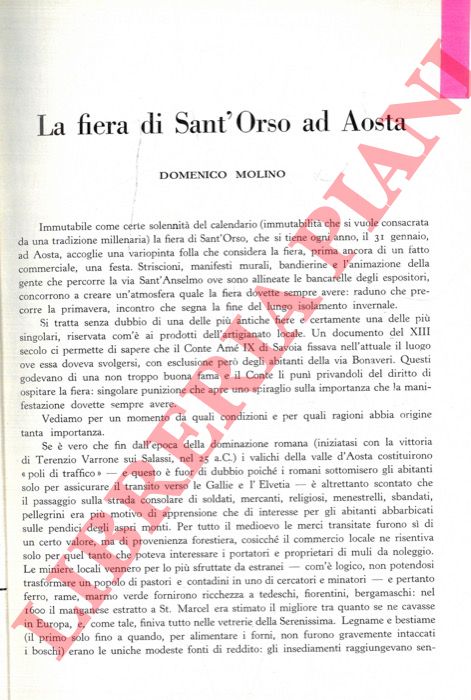 MOLINO Domenico - - La fiera di Sant'Orso ad Aosta.