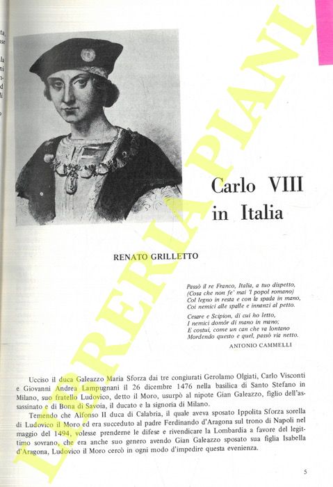 GRILLETTO Renato - - Carlo VIII in Italia.