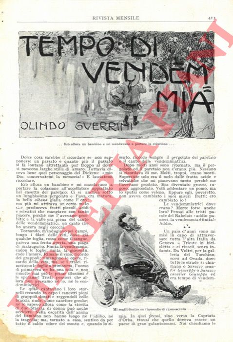 GUERRINI Olindo - - Tempo di vendemmia.