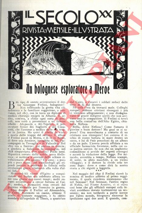 ALBERTAZZI Adolfo - - Un bolognese esploratore a Meroe. (Giuseppe Ferlini).