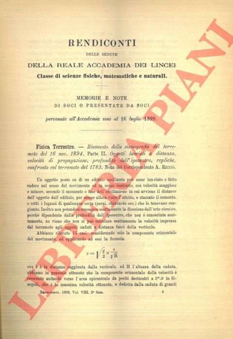 DE STEFANI Carlo - NELLI Bindo - - Fossili miocenici dell'Appennino Aquilano.