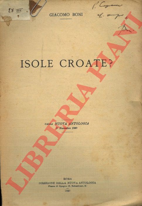 BONI Giacomo - - Isole Croate?