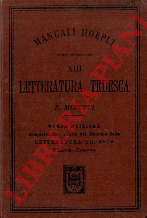 MINUTTI Rodolfo - - Letteratura tedesca.