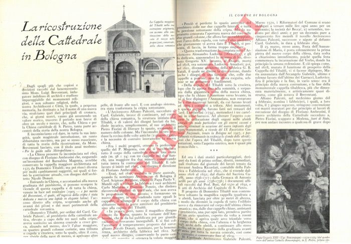 CANTAGALLI Mons. G. - - La ricostruzione della Cattedrale di Bologna.