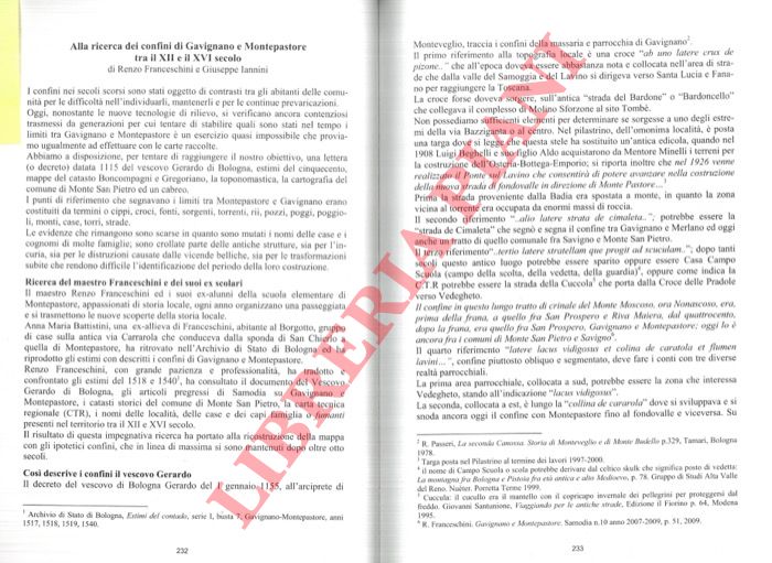 FRANCESCHINI Renzo - IANNINI Giuseppe - - Alla ricerca dei confini di Gavignano e montepastore tra il XII e ill XVI secolo.