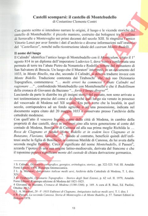 CONTRI Costantino Clemente - - Castelli scomparsi: il castello di Montebudello.