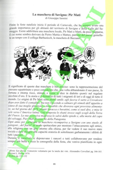 IANNINI Giusepe - - La maschera di Savigno: Pir Mat