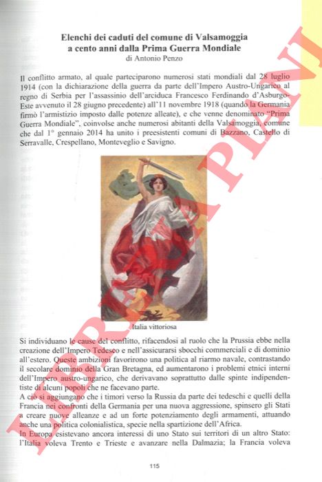 PENZO Antonio - - Elenchi dei caduti del comune di Valsamoggia a cento anni dalla Prima Guerra Mondiale.