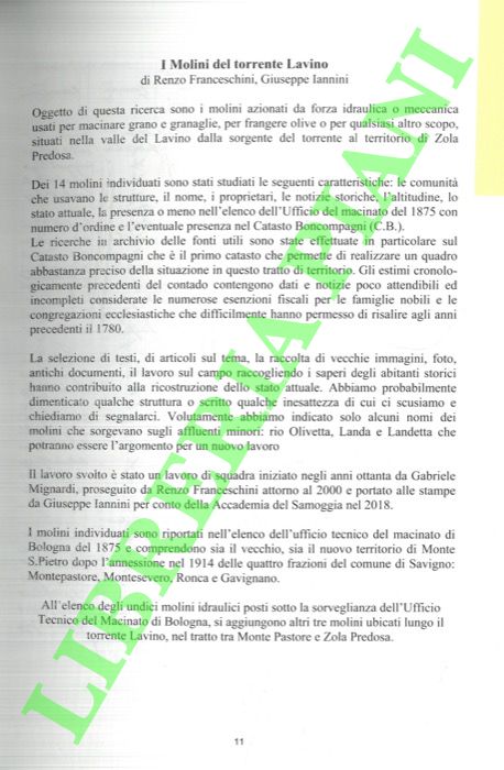 FRANCESCHINI Renzo - IANNINI Giuseppe - - I Molini del torrente Lavino.