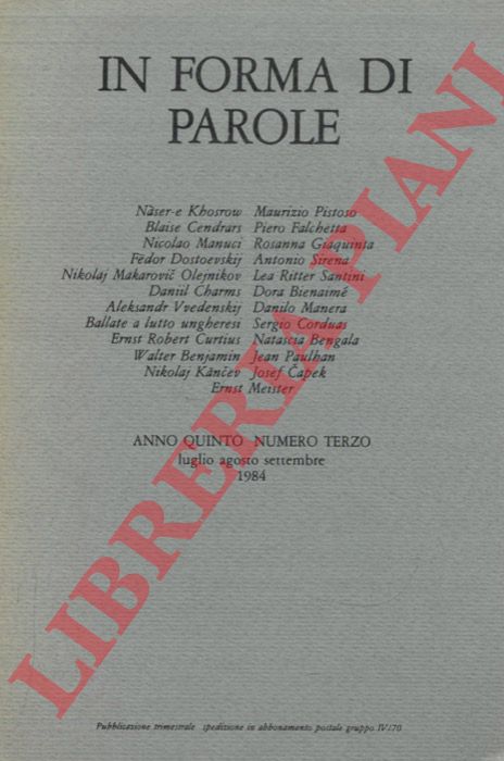 (GUALERZI Rolando - SCALIA Gianni) - In forma di parole.