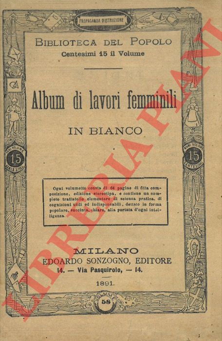 - - Album di lavori femminili in bianco.