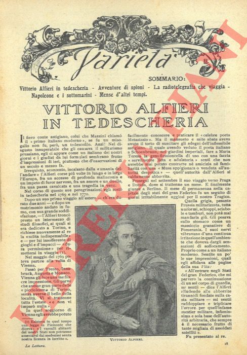 MONDINI E. - - Vittorio Alfieri in tedescheria.