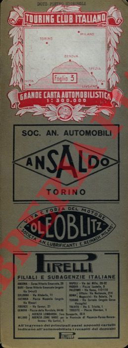 Touring Club Italiano. - - Grande carta automobilistica 1 : 300.000. Foglio 3.