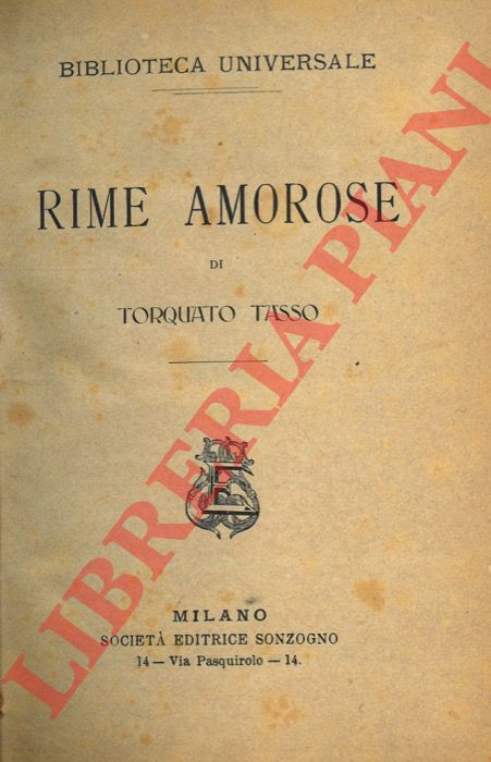 - - Poeti italiani. I. Tasso, Rime amorose. II. Tasso, Torrismondo. III. Goldoni, Componimenti minori. IV. Mascheroni, Invito a Lesbia ed altre poesi. V. Manzoni, Del trionfo della libert. VI. Aleardi. Poesie. VII. Mameli, Poesie. VIII. Lombardi. La spedizione di Sapri. IX. Lombardi, Canti. X. Galiani et Lorenzi, Socrate immaginario.