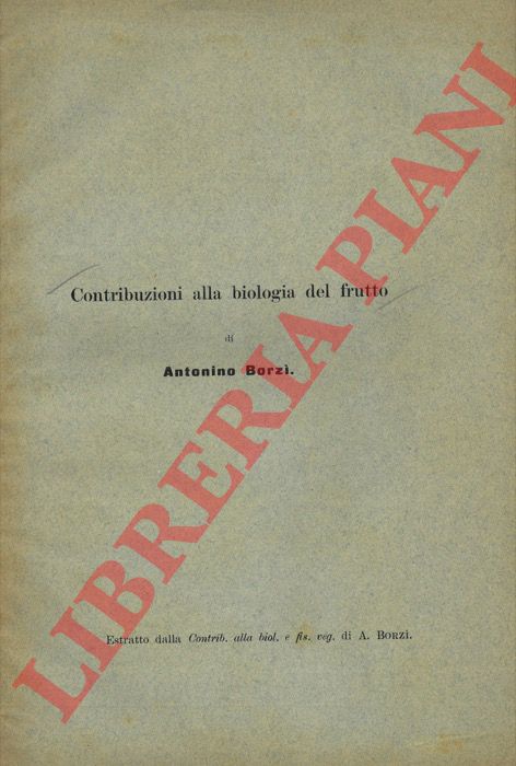 BORZI Antonino - - Contribuzioni alla biologia del frutto.