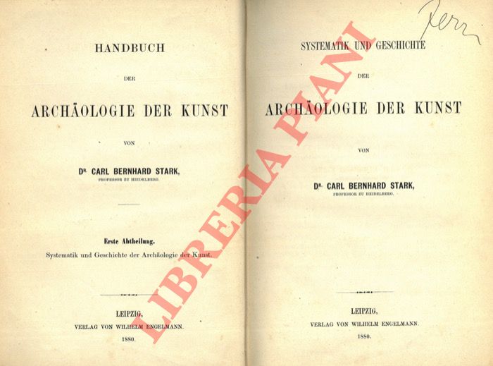 STARK Carl Bernhard - - Systematik und Geschichte der Archologie der Kunst.