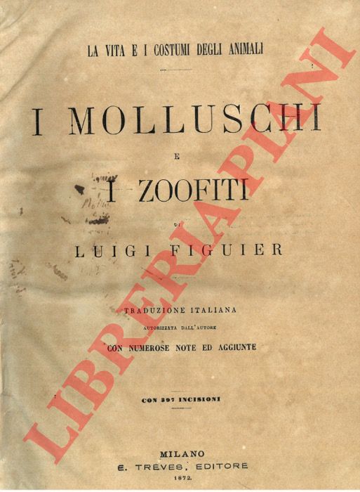 FIGUIER Luigi - - La vita e i costumi degli animali. I mammiferi = Gli uccelli = I rettili, gli anfibi ed i pesci = Gl'insetti =  I molluschi e i zoofiti.