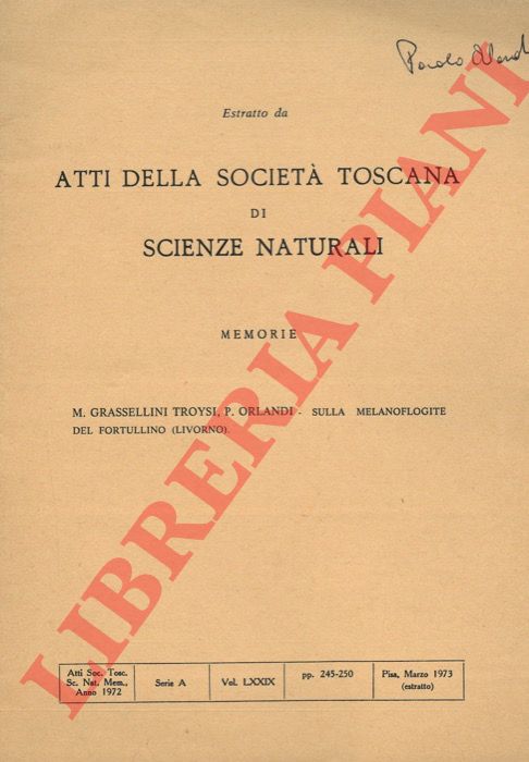 GRASSELLINI TROYSI M. - ORLANDI P. - - Sulla melanoflogite del Fortullino (Livorno).