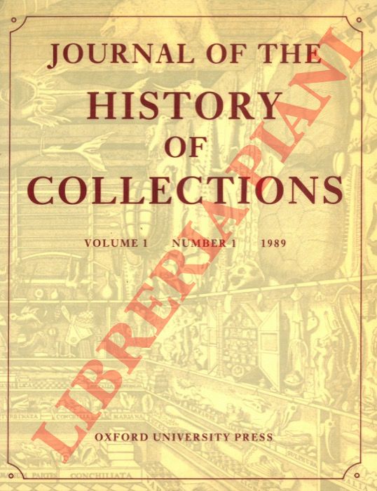 - - Journal of the history of collections. Vol. I n 1.