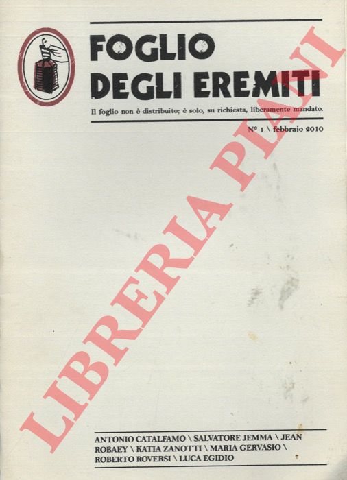 (JEMMA Salvatore - ROVERSI Roberto) - - Foglio degli eremiti.