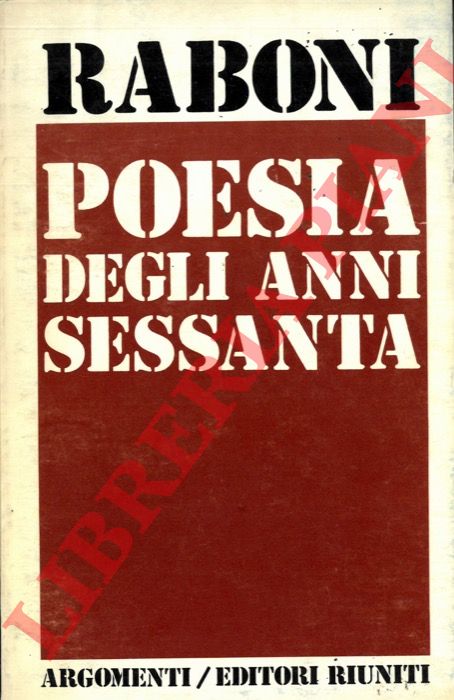RABONI Giovanni - - Poesia degli anni sessanta.