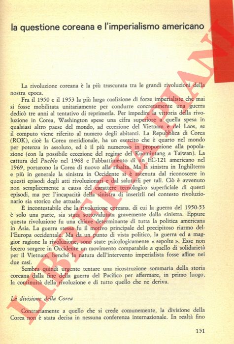 HALLIDAY Jon - - La questione coreana e l'imperialismo americano.