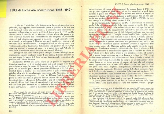DANEO Camillo - - Il PCI di fronte alla ricostruzione 1945-1947.