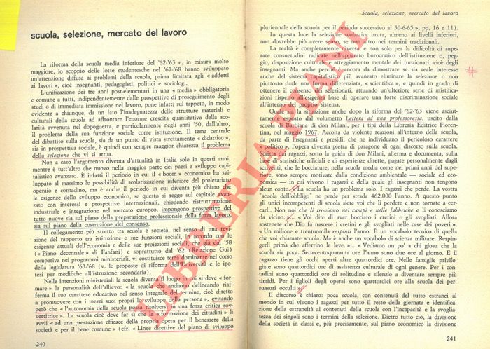 QUAZZA A. - - Scuola, selezione, mercato del lavoro.