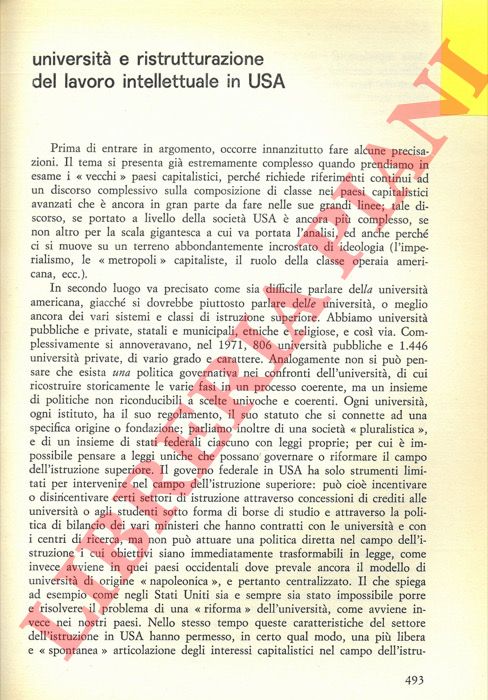SOAVE Emilio - - Universit e ristrutturazione del lavoro intellettuale in USA.