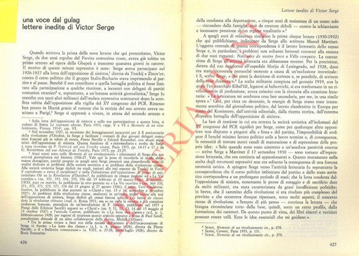 CHITARIN Attilio - - Una voce dal gulag. Lettere inedite di Victor Serge.