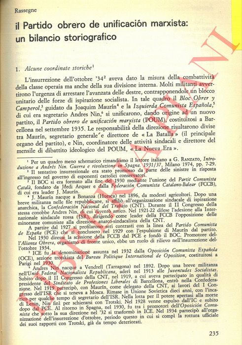 SCARAMUZZA Emma - - Il Partito obrero de unificacion marxista: un bilancio storiografico.