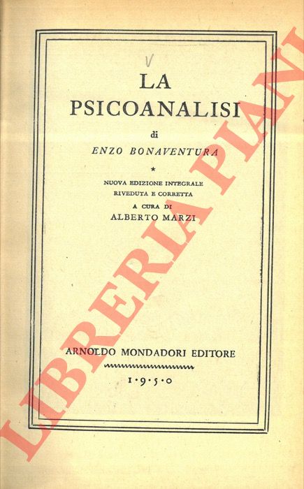 BONAVENTURA Enzo - - La psicoanalisi.