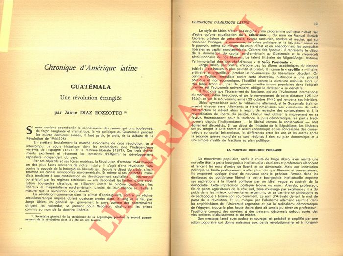 DIAZ ROZZOTTO Jaime - - Guatmala. Une rvolution trangle.